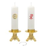 手工白玉酥油灯-PX和平-带合金底座-高31cm/33cm一对 - 图片 2