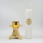 手工白玉酥油灯-PX和平-带合金底座-高31cm/33cm一对 - 图片 3