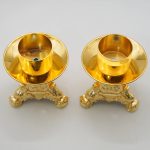 手工白玉酥油灯-PX和平-带合金底座-高31cm/33cm一对 - 图片 4