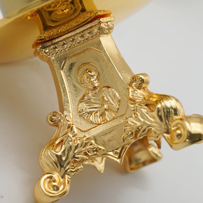 手工白玉酥油灯-PX和平-带合金底座-高31cm/33cm一对 - 图片 6