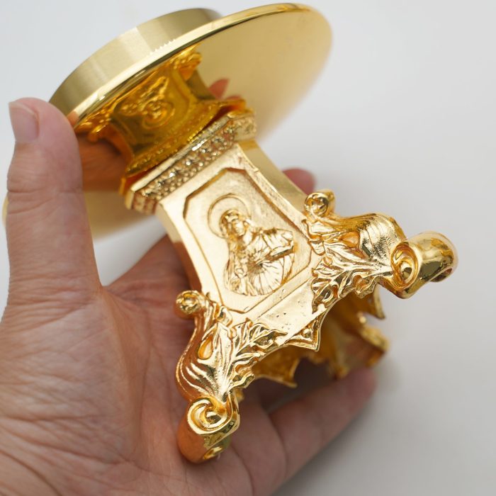 手工白玉酥油灯-PX和平-带合金底座-高31cm/33cm一对 - 图片 10