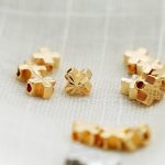 DIY双通-十字架-花纹款-黄铜金色-6mm - 图片 2