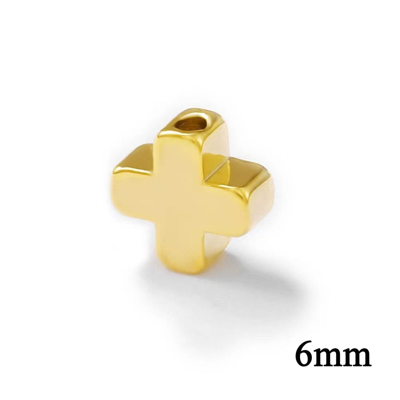 DIY双通-素雅十字架-黄铜金色-0.6cm