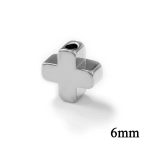 DIY双通-素雅十字架-黄铜镀银-0.6cm