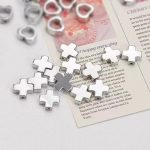 DIY双通-素雅十字架-黄铜镀银-0.6cm - 图片 3