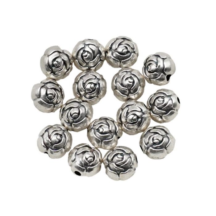 DIY珠子-玫瑰花-锌合金-8mm-10颗/包 - 图片 2