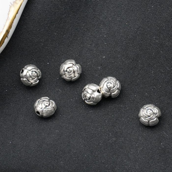 DIY珠子-玫瑰花-锌合金-8mm-10颗/包 - 图片 4
