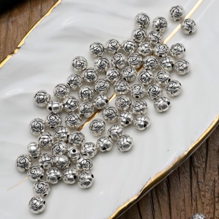 DIY珠子-玫瑰花-锌合金-8mm-10颗/包 - 图片 5