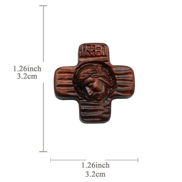 项链-方形十字架-紫檀木-3.2cm-可调绳长66cm - 图片 2