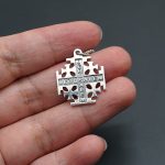 吊坠十字架-耶路撒冷-复古-925银-2.0cm（送60厘米钛钢链） - 图片 8