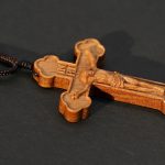 十字架项链-橄榄木-巧克力纹-深色-5.5cm-绳长70cm - 图片 7