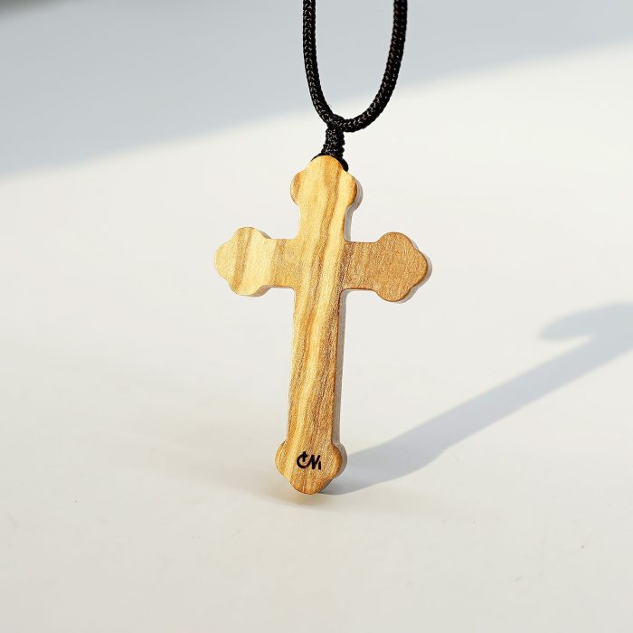 十字架项链-橄榄木-自然巧克力纹-5.5cm-绳长70cm - 图片 7