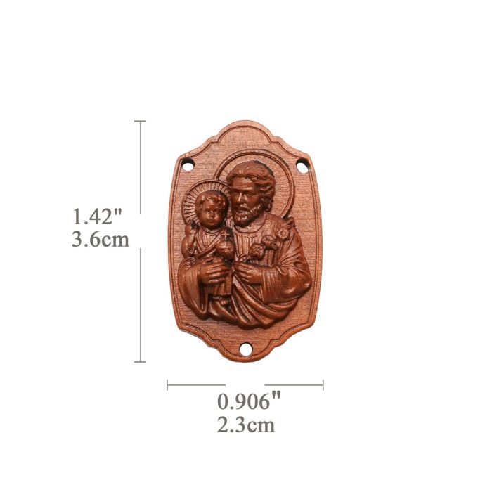 DIY三通-枣木-若瑟抱耶稣-3.6cm - 图片 2
