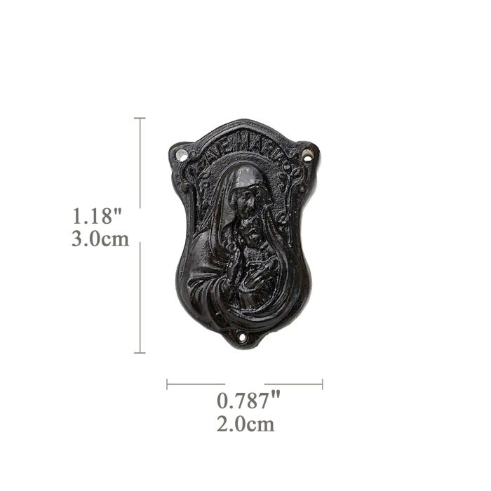 DIY三通-黑檀木-AVE-MARIA圣母抱耶稣-3.0cm - 图片 2