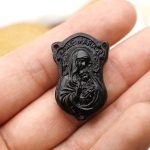 DIY三通-黑檀木-AVE-MARIA圣母抱耶稣-3.0cm - 图片 5