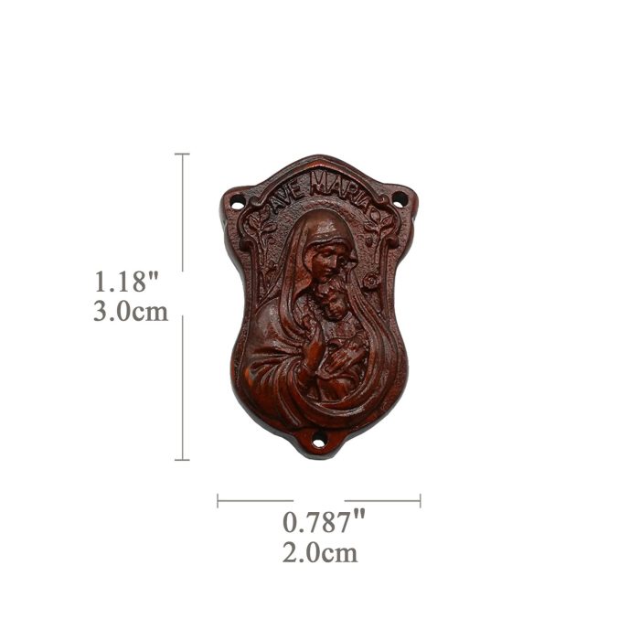 DIY三通-紫檀木-AVE-MARIA圣母抱耶稣-3.0cm - 图片 2