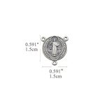 DIY三通-圣本笃-925银-做旧-1.5cm - 图片 2