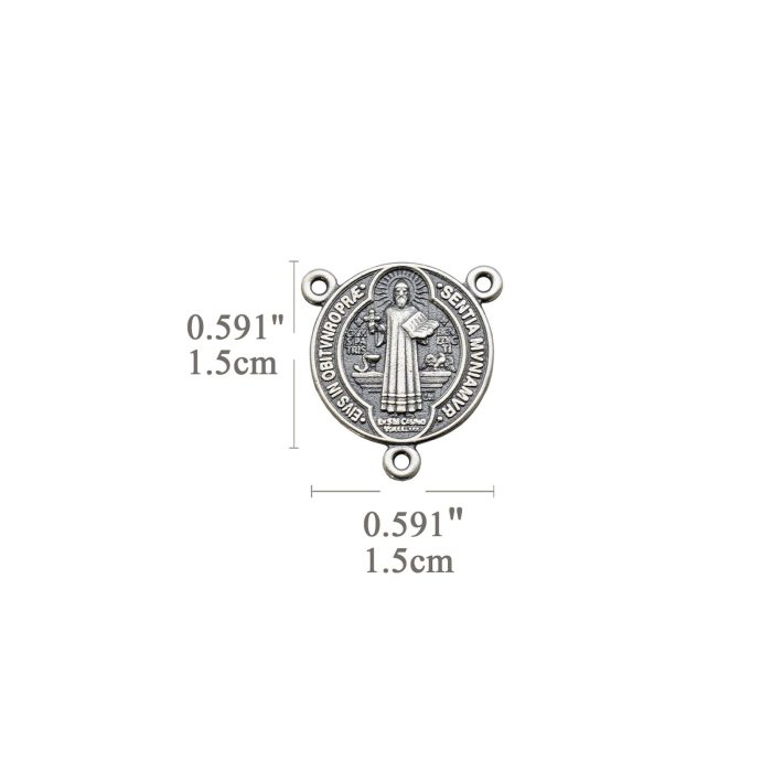 DIY三通-圣本笃-925银-做旧-1.5cm - 图片 2