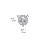 DIY三通-圣本笃-925银-镀铑-1.5cm - 图片 2
