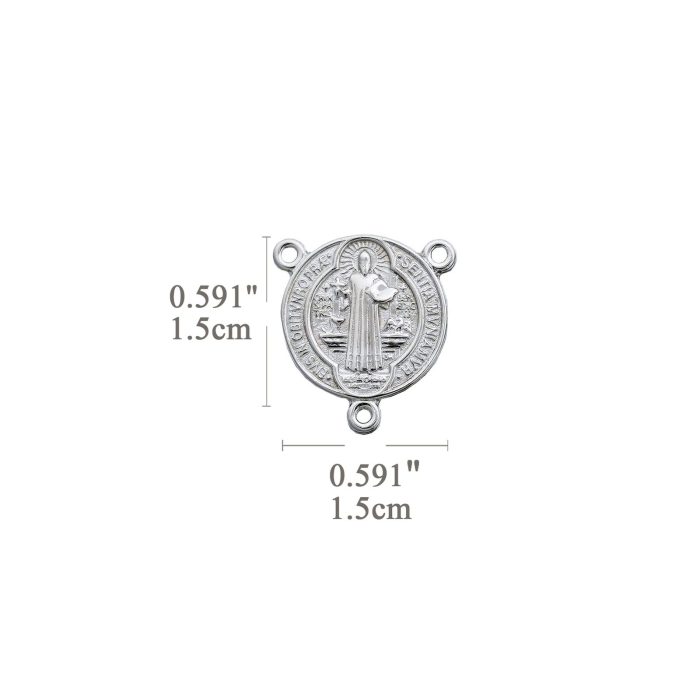 DIY三通-圣本笃-925银-镀铑-1.5cm - 图片 2