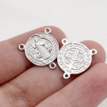 DIY三通-圣本笃-925银-镀铑-1.5cm - 图片 3