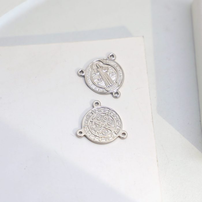 DIY三通-圣本笃-925银-镀铑-1.5cm - 图片 4