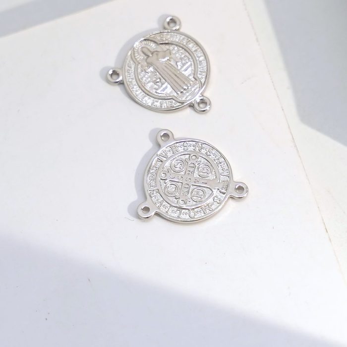 DIY三通-圣本笃-925银-镀铑-1.5cm - 图片 5