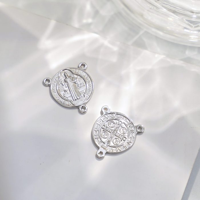 DIY三通-圣本笃-925银-镀铑-1.5cm - 图片 7