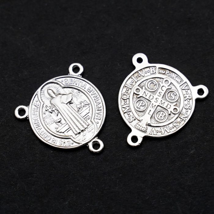 DIY三通-圣本笃-925银-镀铑-1.5cm - 图片 9