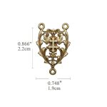 DIY三通-镂空花纹-黄铜-2.2cm - 图片 2