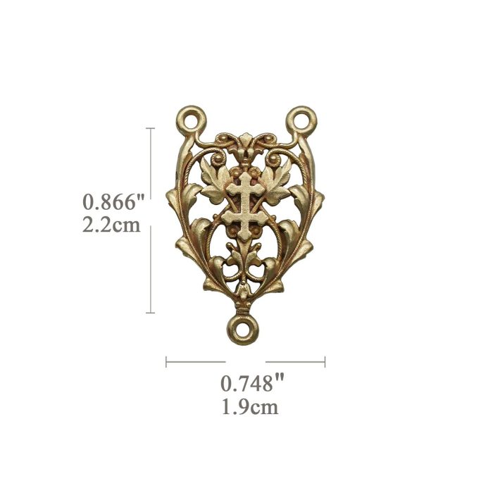 DIY三通-镂空花纹-黄铜-2.2cm - 图片 2
