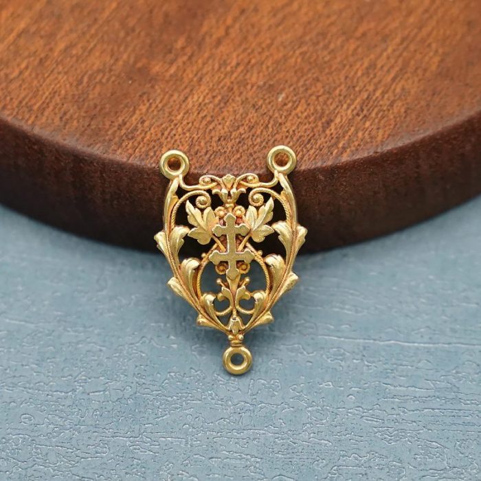 DIY三通-镂空花纹-黄铜-2.2cm - 图片 3