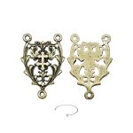 DIY三通-镂空花纹-黄铜古青铜色-2.2cm