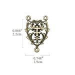 DIY三通-镂空花纹-黄铜古青铜色-2.2cm - 图片 2