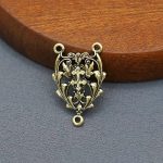 DIY三通-镂空花纹-黄铜古青铜色-2.2cm - 图片 3