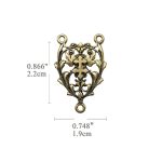 DIY三通-镂空花纹-黄铜做旧-2.2cm - 图片 2
