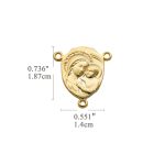 DIY三通-善导圣母-良十四世牧徽-金色/银色-1.87x1.4cm - 图片 2