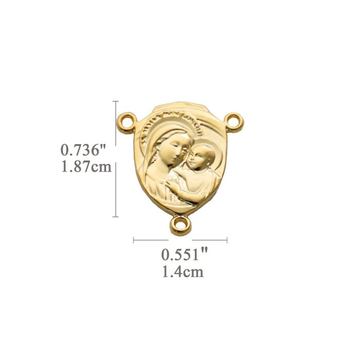 DIY三通-善导圣母-良十四世牧徽-金色/银色-1.87x1.4cm - 图片 2