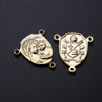 DIY三通-善导圣母-良十四世牧徽-金色/银色-1.87x1.4cm - 图片 3