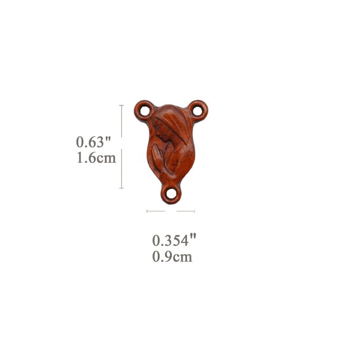 DIY三通-圣母-紫檀木-1.6x0.9cm - 图片 2