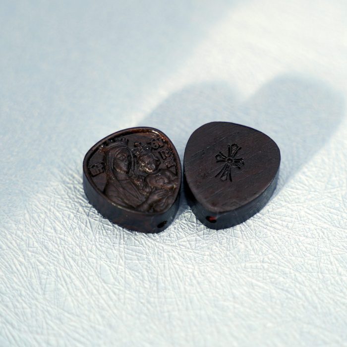 DIY三通-圣母抱耶稣-黑檀木-2.0x1.8cm - 图片 5
