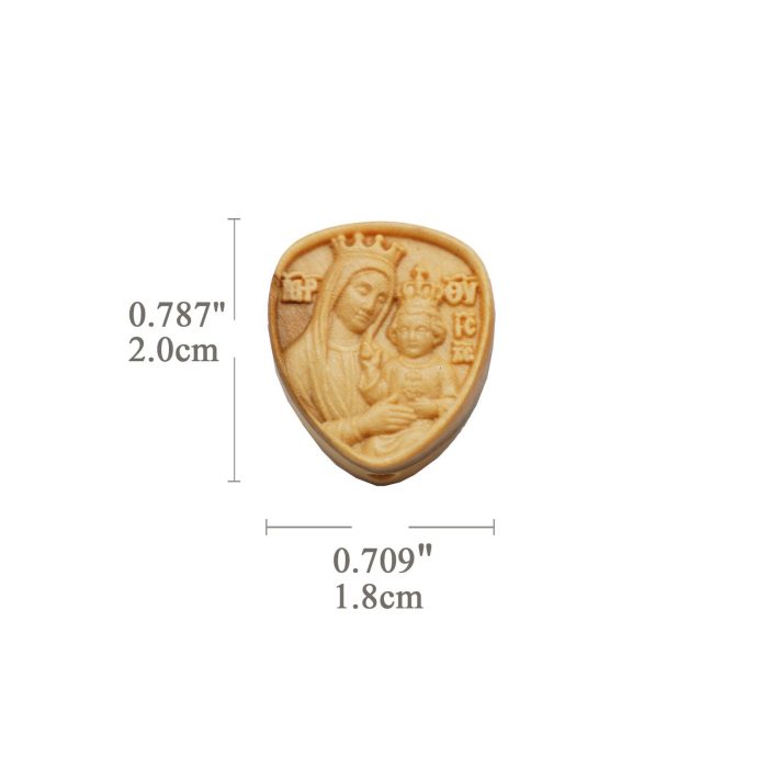 DIY三通-圣母抱婴孩-橄榄木-2.0x1.8cm - 图片 2