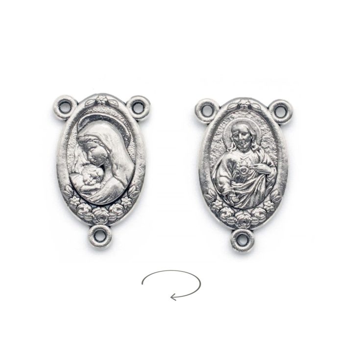 DIY三通-带玫瑰花-锌合金-1.2/2.2cm