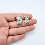DIY三通-圣母抱耶稣-椭圆异形设计-锌合金-1.5/2.0cm - 图片 2