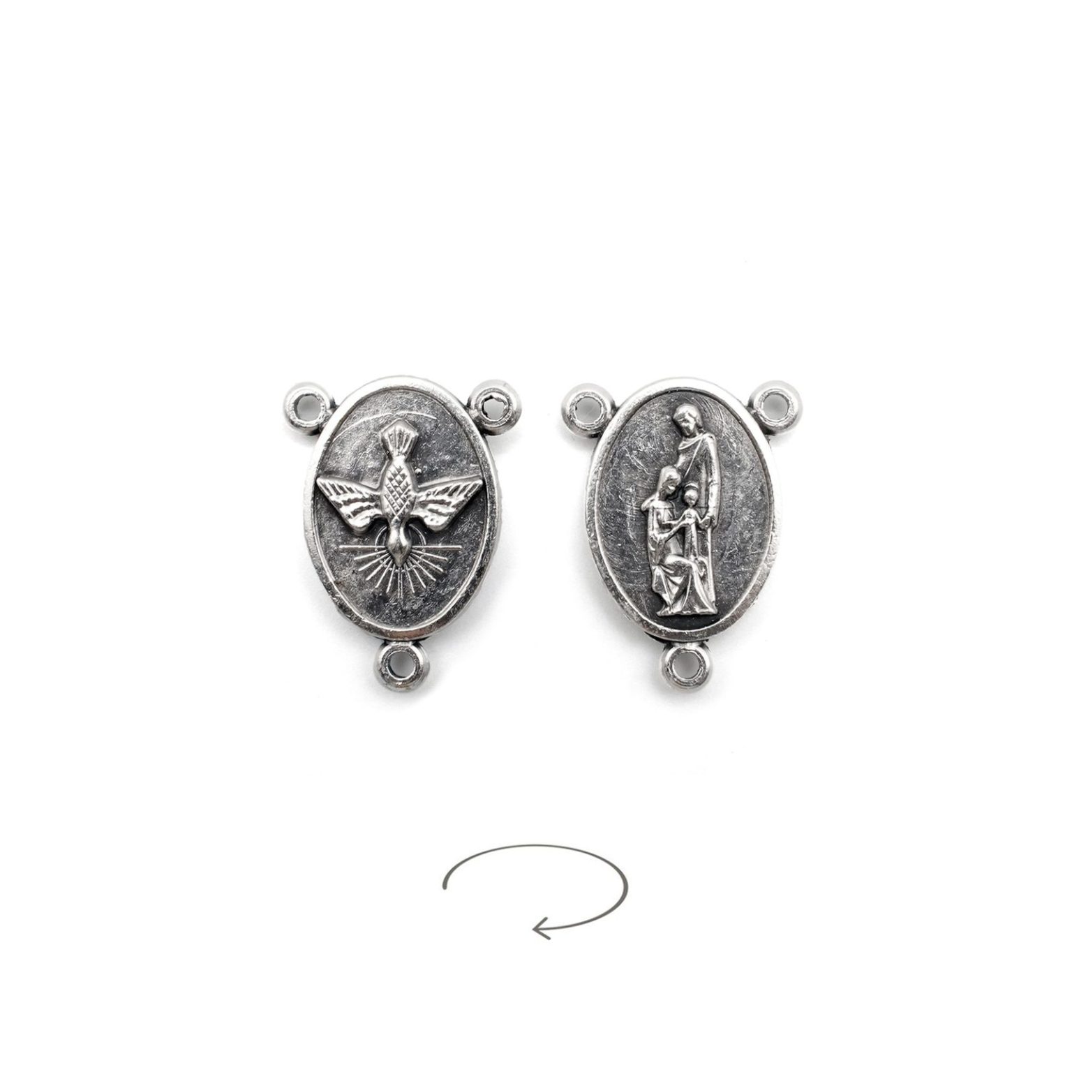 DIY三通-圣神+圣家三口-锌合金-1.6cm