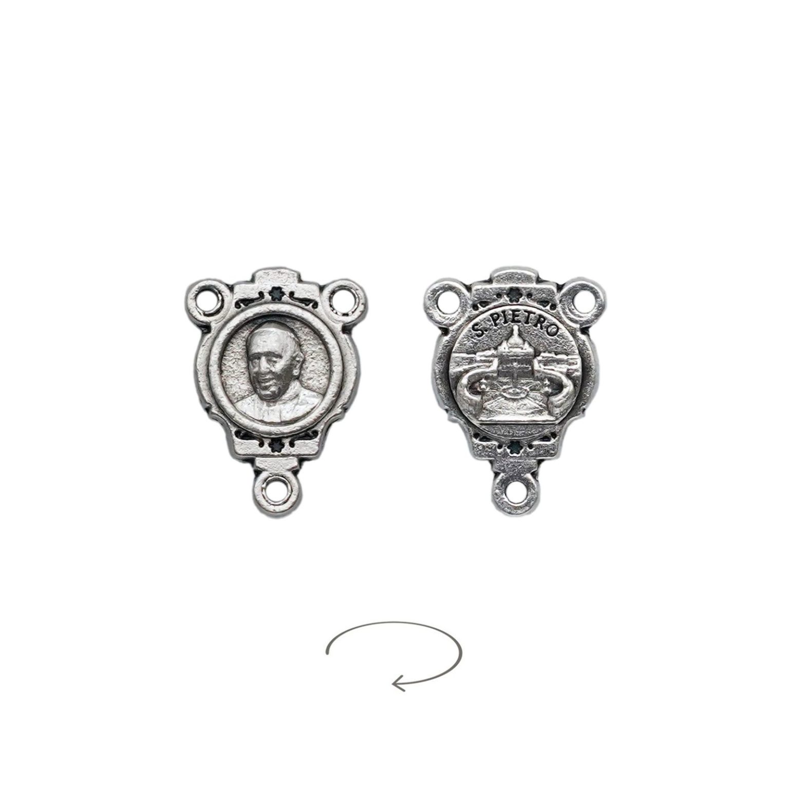 DIY三通-方济各+伯多禄广场-椭圆异形设计-锌合金-1.6cm