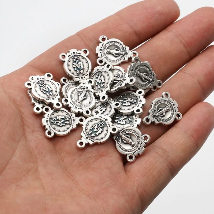 DIY三通-圣母显灵-椭圆异形设计-锌合金-1.6cm - 图片 3