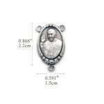 DIY三通-方济各+伯多禄广场-椭圆带玫瑰花-锌合金-2.2cm - 图片 2
