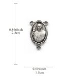 DIY三通-方济各+圣神-椭圆带玫瑰花-锌合金-2.2cm - 图片 2