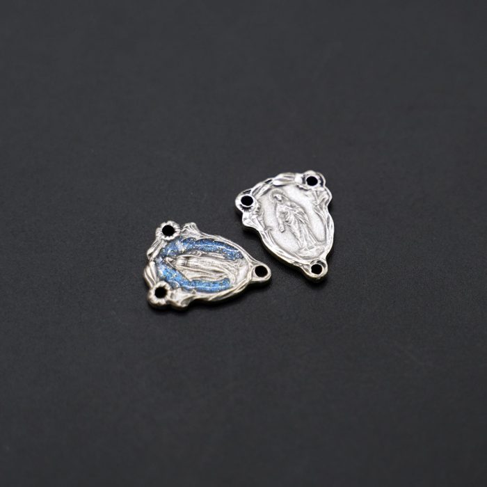 DIY三通-圣母显灵-锌合金-蓝珐琅-1.4x1.24cm - 图片 5